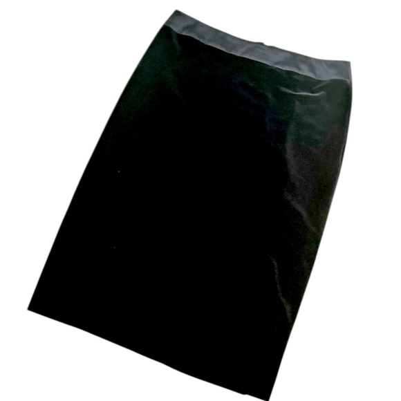 JS Collections Black Pencil velvet stretchy Skirt back zip size 8 - Picture 1 of 7